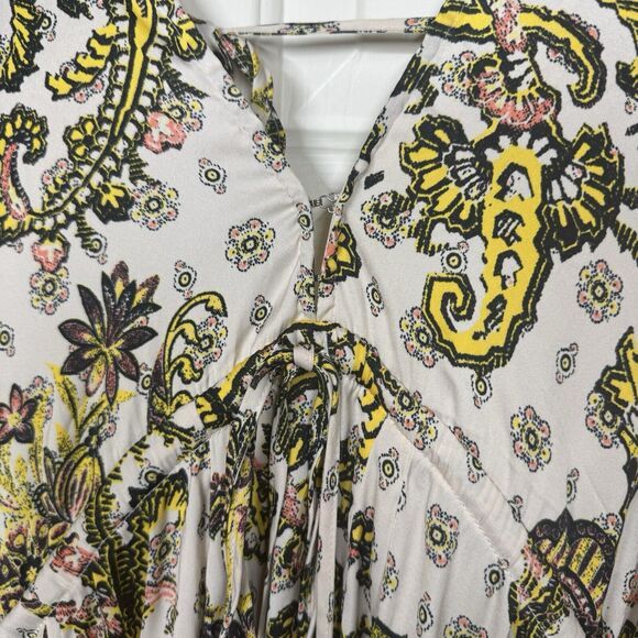 Free People Arzel Printed Mini Boho Dress X-SMALL Tea Combo - Picture 8 of 12